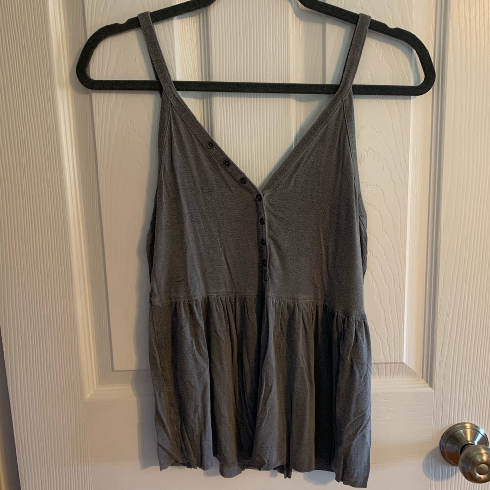 American Eagle Soft & Sexy Gray Henley Tank